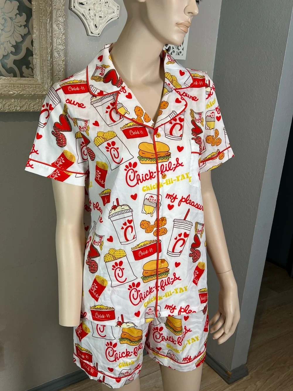 Chick-fil-A White & Red woman’s Pajama Set